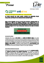Communiqué "Rénovation énergétique" - Mai 2022