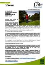 Communiqué "Le conseil de développement imagine un sentier pour parcourir les bords du Loir" - Décembre 2022