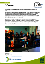 Communiqué "Le Pays Vallée du Loir et la Région Pays de la Loire soutiennent les jeunes musiciens de la Vallée du Loir" - Mars 2019