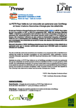 Communiqué "Certificats d'Economies d'Energie - Renouvellement partenariat CertiNergy" - Novembre 2018