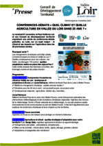 Communiqué de presse Conférences-débats Quel climat et quelle agriculture dans 20 ans dans la Vallée du Loir ?